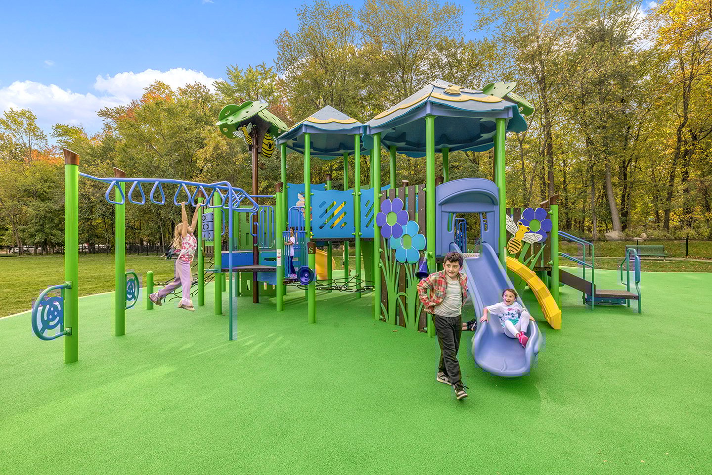 Nature-Themed Children's Outdoor Play Structure at Hillside Elementary